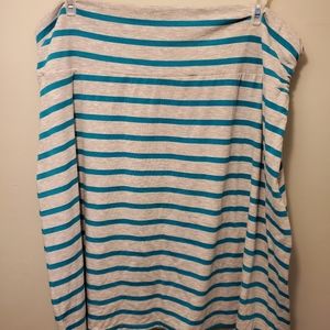 Faded Glory Teal/Gray Striped XXL (20) Skirt